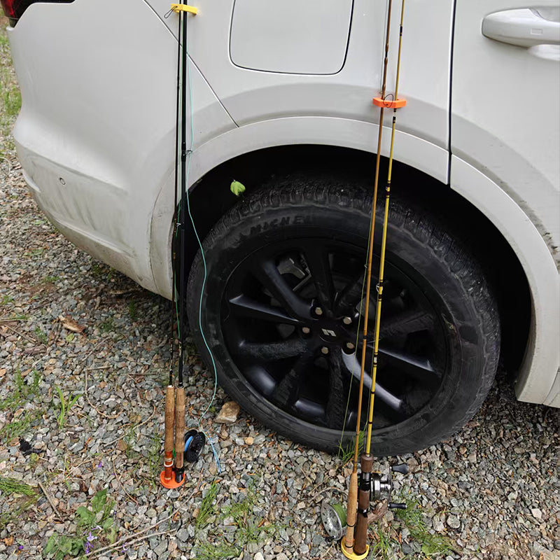 Magnetic Fishing Rod Holder with Fly Tying Tools Hackle Gauge Line Holder Bead and Bare Hook Tray-Plier Type