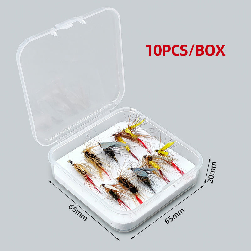 Trout & Bass Fly Fishing Lures Set 10 Piece Wet Fly (Artificial Baits)