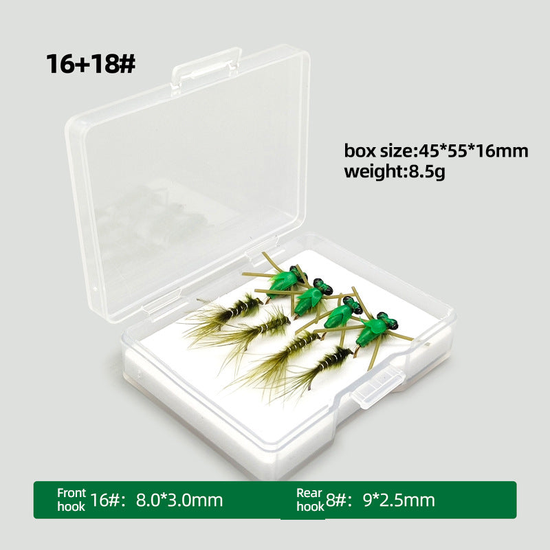 Damselfly Double-hook wet fly fishing lure (for fly fishing and lure fishing)artificial fly bait.