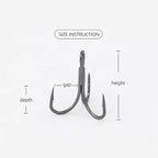 Kylin 3X Strong Treble Hook High Carbon Steel Bass Saltwater Freshwater Fly Tying Hook