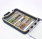 Wifreo Fly Fishing Flies Assortment with Waterproof Fly Box, 28/40/64/92/120pcs Dry/Wet/Nymph/Streamer Flies, Trout/Bass/Panfish/Salmon Fishing Flies