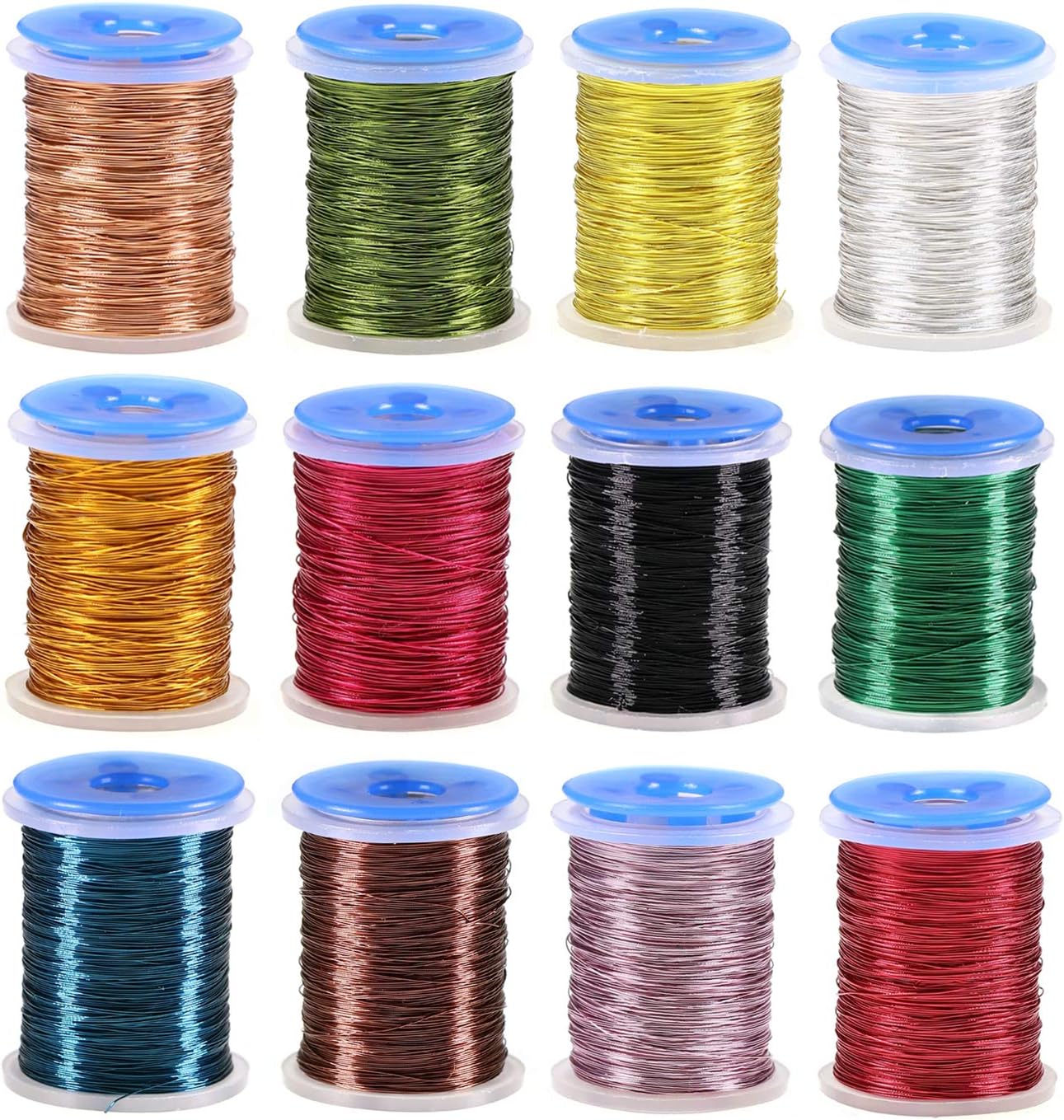 12 Color/Set 0.2mm Non-tarnishing Ultra Fly Tying Copper Wire