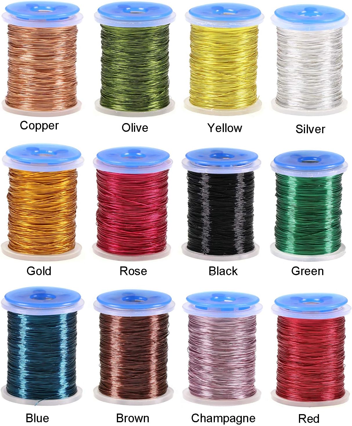 12 Color/Set 0.2mm Non-tarnishing Ultra Fly Tying Copper Wire