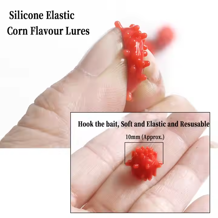Carp Pop-Up Boilies - Silicone Corn Baits for Bottom Rigs, Salt/Freshwater