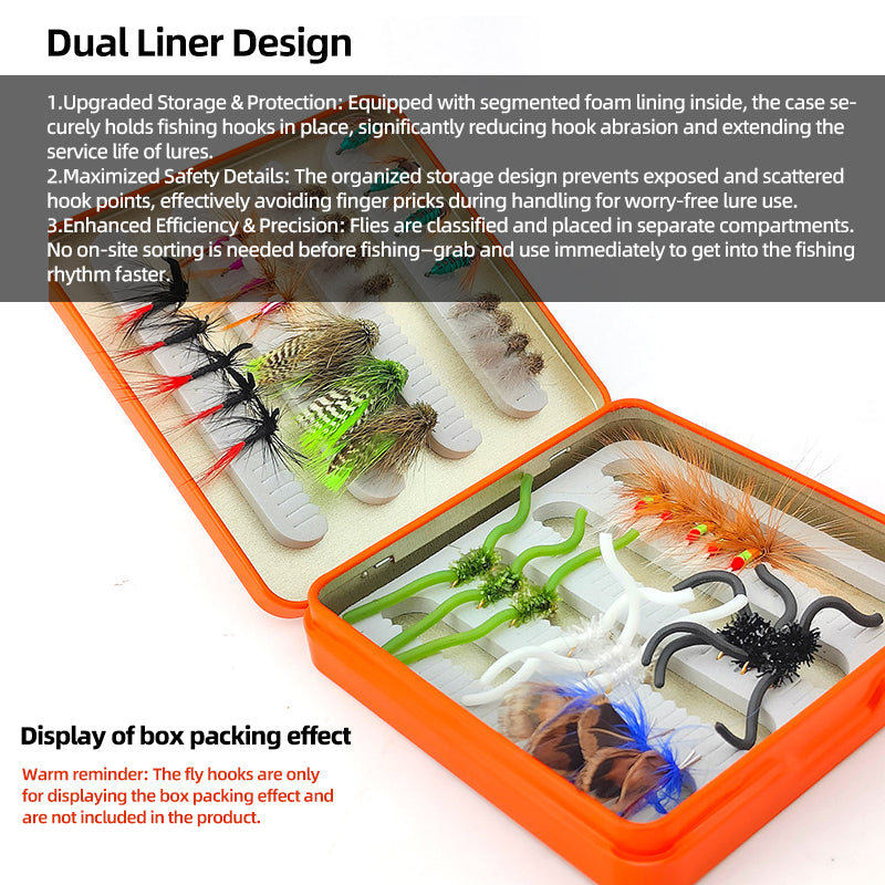 Metal Colorful Fish-shaped Pattern Bait Box for Fly Fishing Essential Fishing Tools