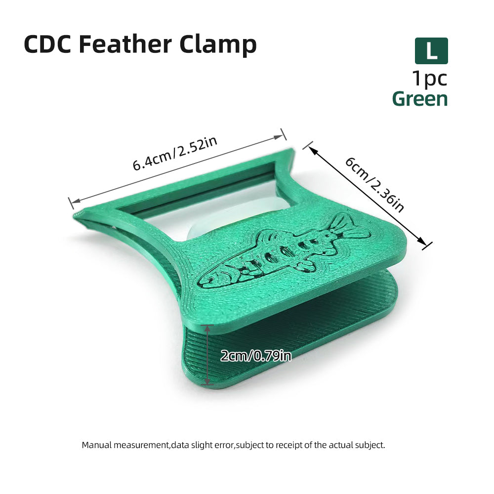 PETG Material CDC-3D Clamp Feather Folding Blok Feather Hackle Pliers Fishing Accessories