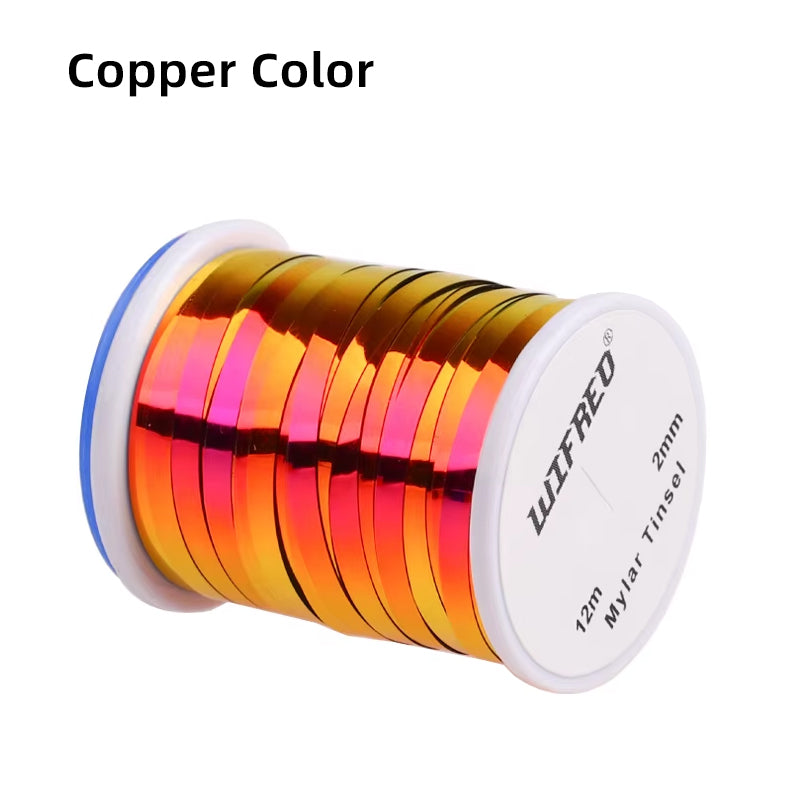 2-Millimeter-Wide Flat Flashy Polyester Film Wire Fishing Bait Fly Tying Material