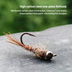 Copper-headed Pheasant Tail Nymph Fast Sinking Lifelike Wet Nymph Fly for Trout Fishing Lures Baits
