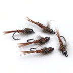 Copper-headed Pheasant Tail Nymph Fast Sinking Lifelike Wet Nymph Fly for Trout Fishing Lures Baits
