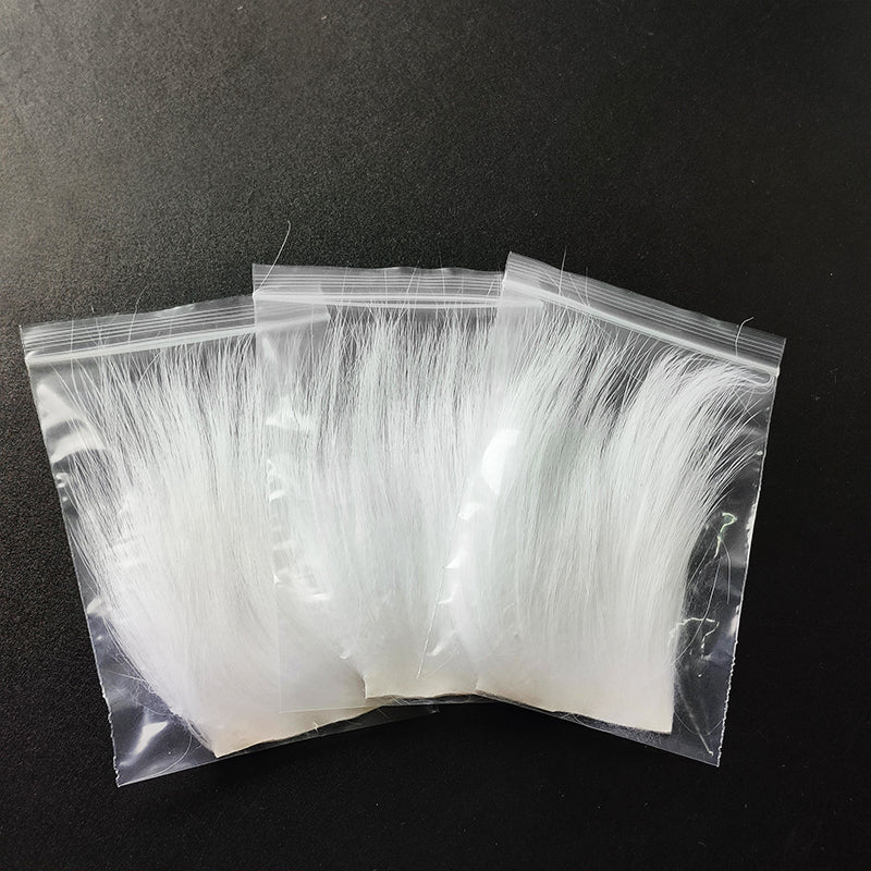 1 patch set fly tying calf body hair patch natural white parachute post calf hair dry fly wings fly tying materials
