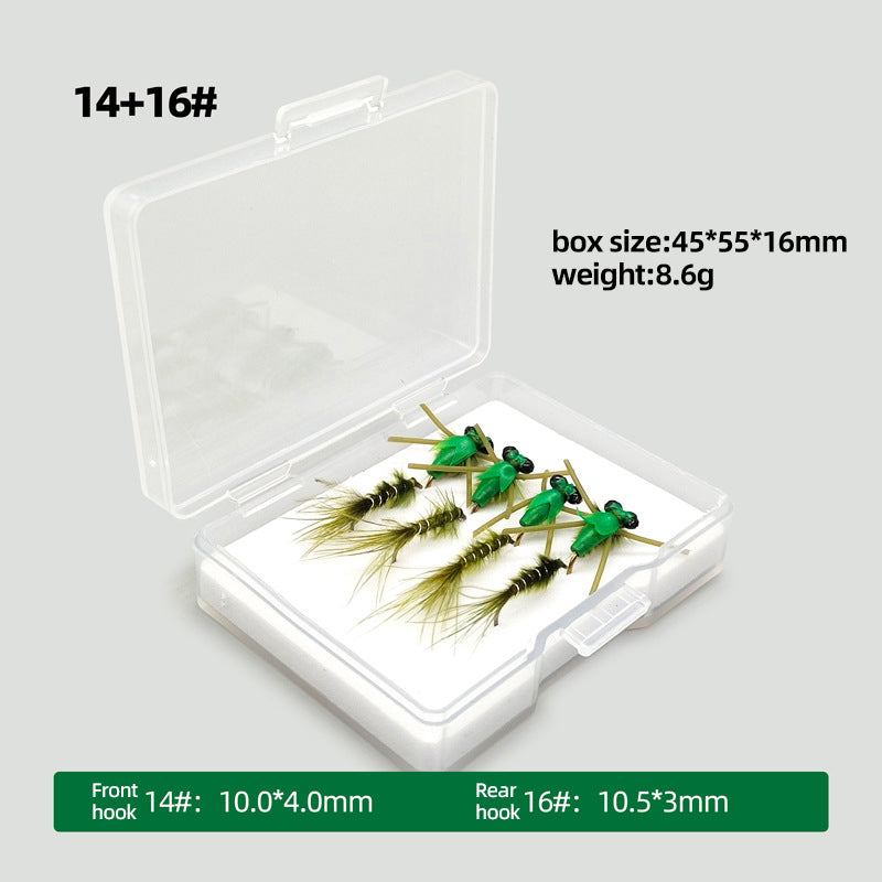 Damselfly Double-hook wet fly fishing lure (for fly fishing and lure fishing)artificial fly bait.