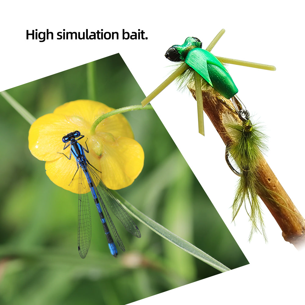 Damselfly Double-hook wet fly fishing lure (for fly fishing and lure fishing)artificial fly bait.