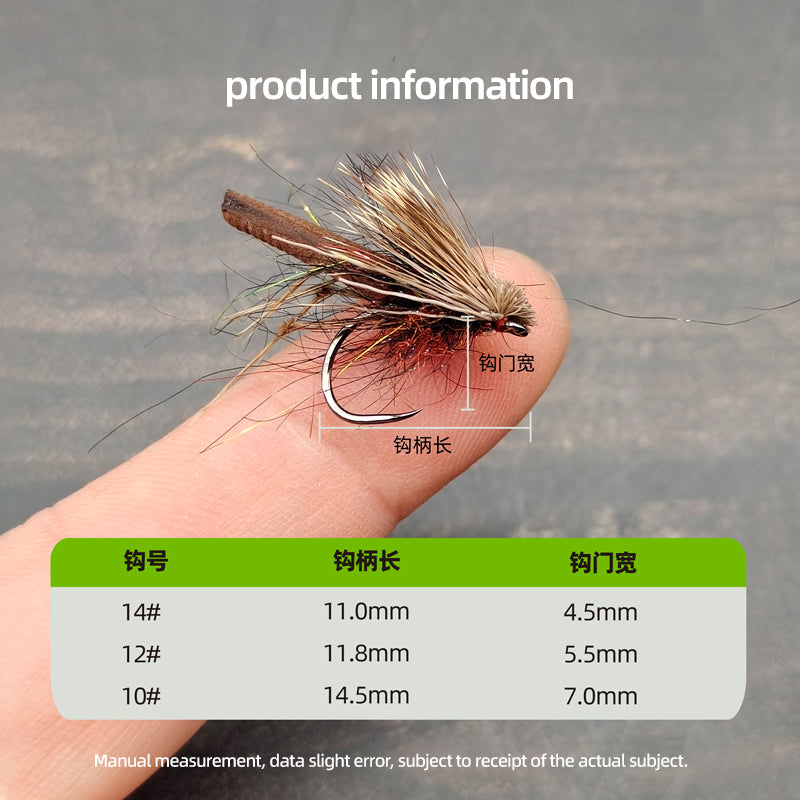 New 5PCS Deer Hair Caddis Dry Fly Fishing Tackle Accessory Lures for Fishing