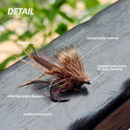 New 5PCS Deer Hair Caddis Dry Fly Fishing Tackle Accessory Lures for Fishing