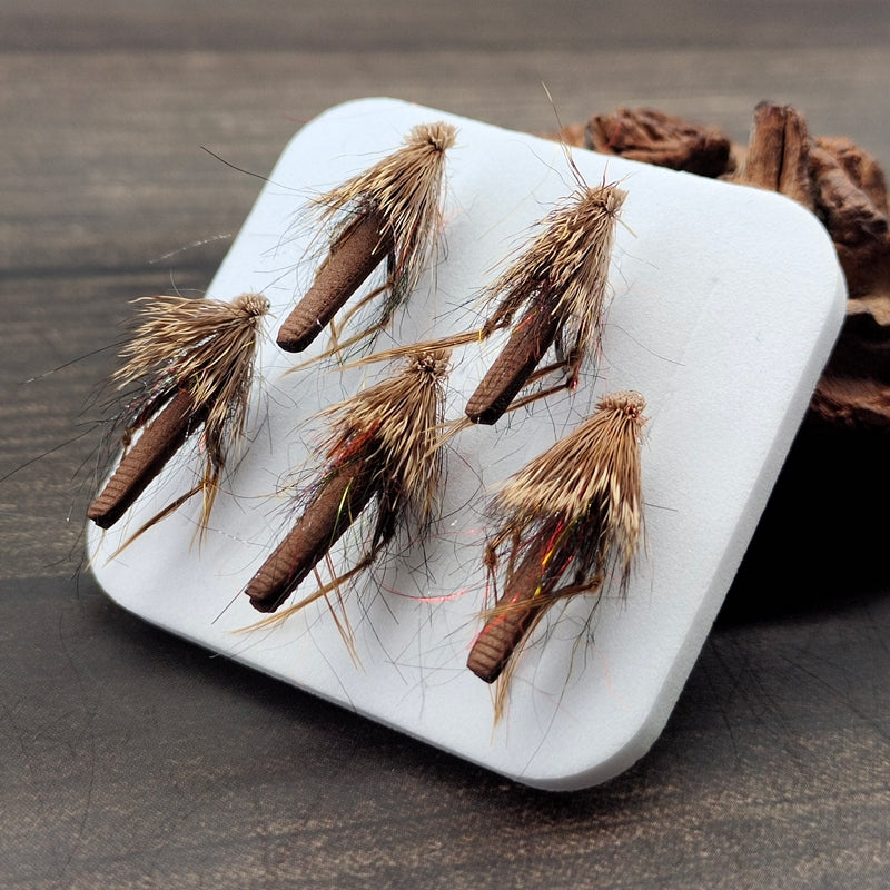 New 5PCS Deer Hair Caddis Dry Fly Fishing Tackle Accessory Lures for Fishing