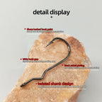 High-carbon Steel Twisted Shank Design Big Popper Hook Fly Tying Hook Fishing Accessories