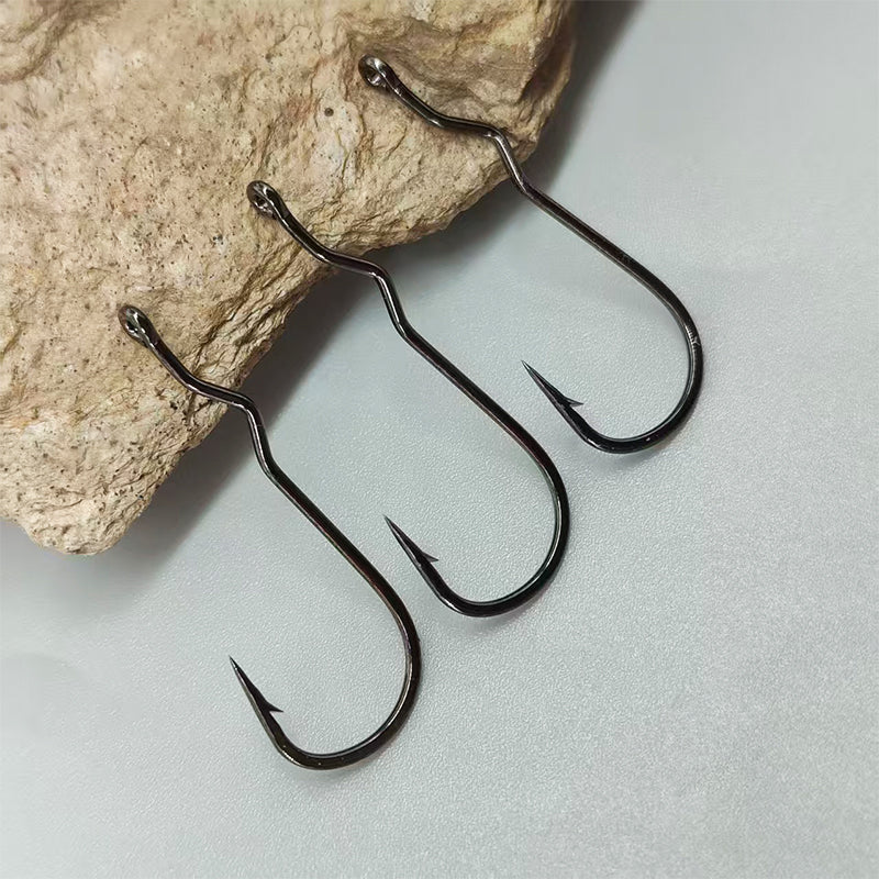 High-carbon Steel Twisted Shank Design Big Popper Hook Fly Tying Hook Fishing Accessories