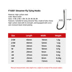 Ultra-Sharp High-Strength Carbon Steel Dry Fly Bare Hooks Streamer Hooks for Fishing