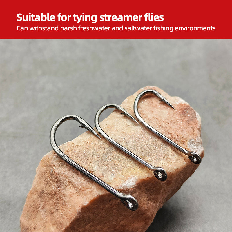 Ultra-Sharp High-Strength Carbon Steel Dry Fly Bare Hooks Streamer Hooks for Fishing