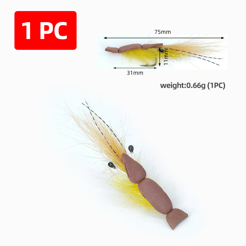 Bionic Floating Foam Shrimp Micro Lure for Bass & Mandarin Fish Target Species Bait in Fishing Lures