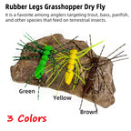 Rubber Legs Grasshopper Foam Body Floating Hopper Dry Fly