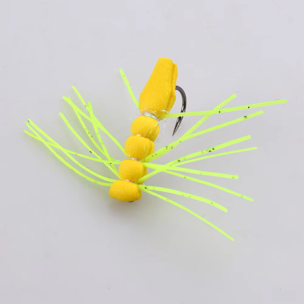 Rubber Legs Grasshopper Foam Body Floating Hopper Dry Fly