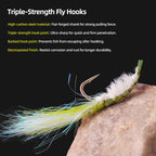 Iridescent Luminous Ice Silk Shrimp Lure with Fly Hook for Freshwater and Saltwater Fishing of Bass Mandarin Fish Salmon
