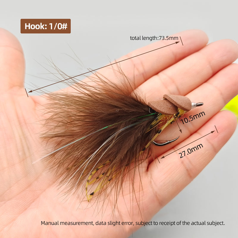 High-carbon steel hook foam streamer lure for sea bass in rivers & lakes