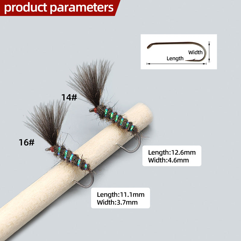 CDC Dry Fly Lure Hand-Tied with Genuine CDC Fibers Sharp Hook & Lifelike Insect Shape Fly Fishing