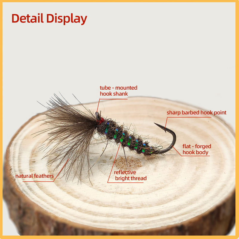 CDC Dry Fly Lure Hand-Tied with Genuine CDC Fibers Sharp Hook & Lifelike Insect Shape Fly Fishing