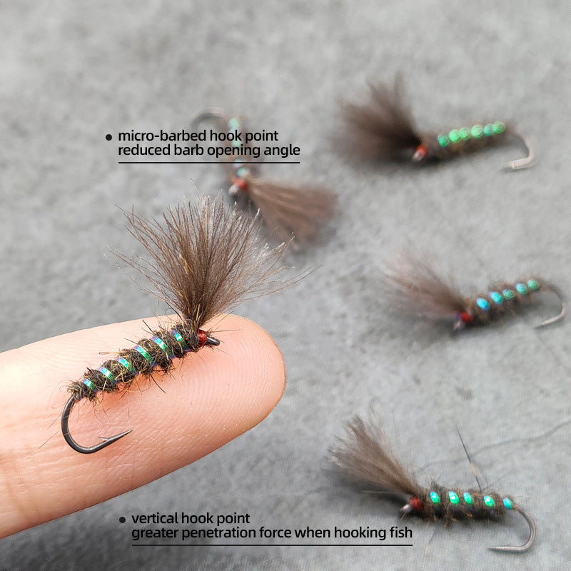 CDC Dry Fly Lure Hand-Tied with Genuine CDC Fibers Sharp Hook & Lifelike Insect Shape Fly Fishing