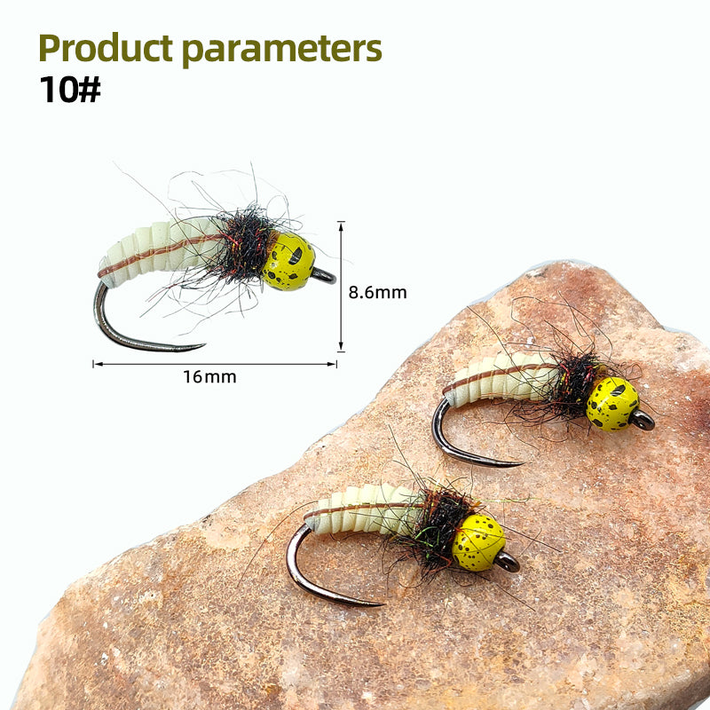 Tungsten Bead Head Wet Nymph Fast Sinking Fly Trout and Bass Fishing Lures 10# River Lake