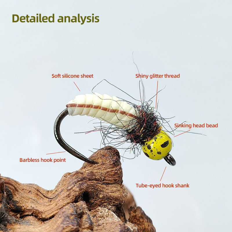 Tungsten Bead Head Wet Nymph Fast Sinking Fly Trout and Bass Fishing Lures 10# River Lake