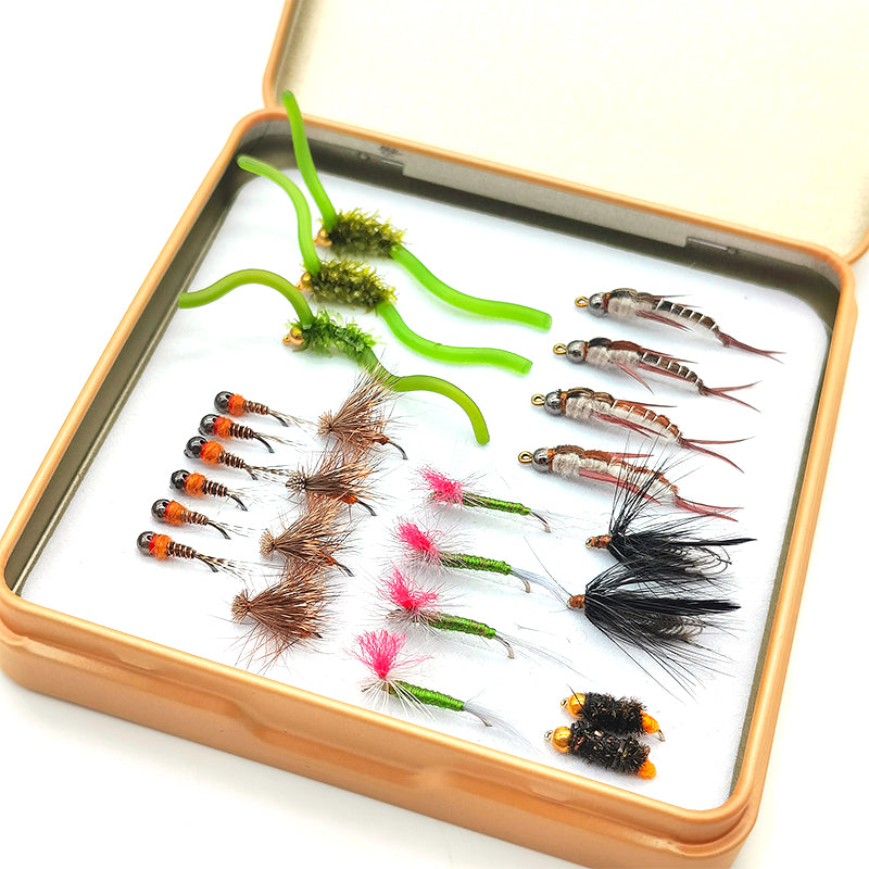 Colorful Metal Dry Fly Bait Essential Fly Fishing Tools & Accessories Box Included