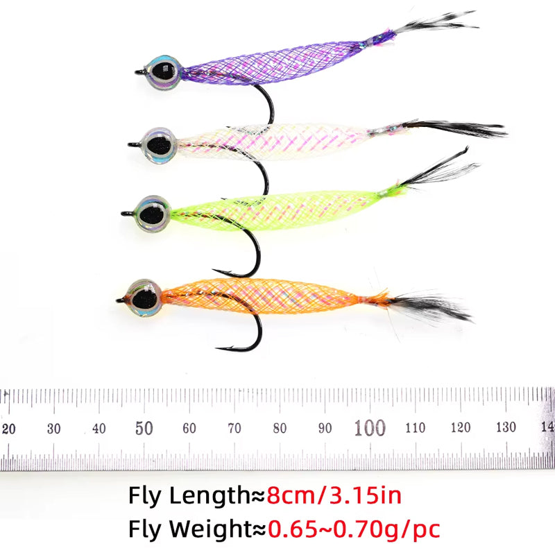 Mylar Minnow Epoxy 3D Fish Eye Floating Smelt Flies