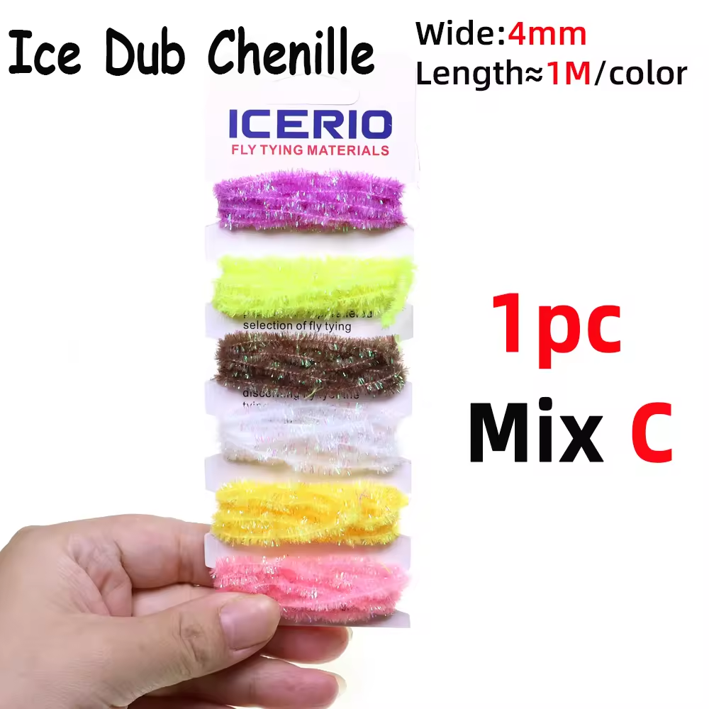 Ice Dub Chenille Cactus Chenille Fly Tying Material 6 Colors