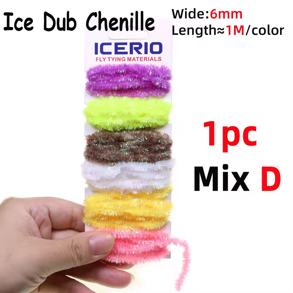 Ice Dub Chenille Cactus Chenille Fly Tying Material 6 Colors