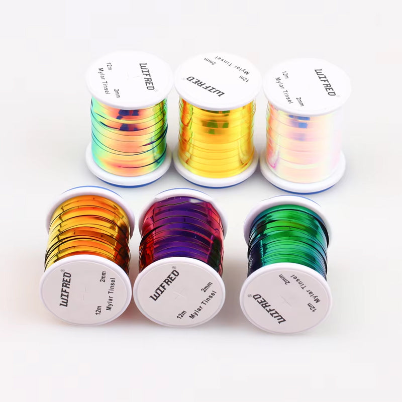 2-Millimeter-Wide Flat Flashy Polyester Film Wire Fishing Bait Fly Tying Material
