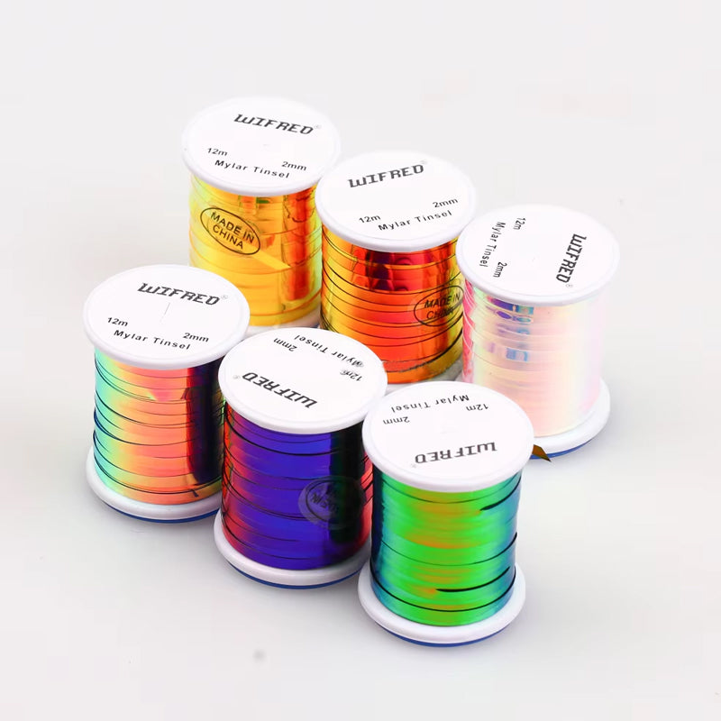 2-Millimeter-Wide Flat Flashy Polyester Film Wire Fishing Bait Fly Tying Material