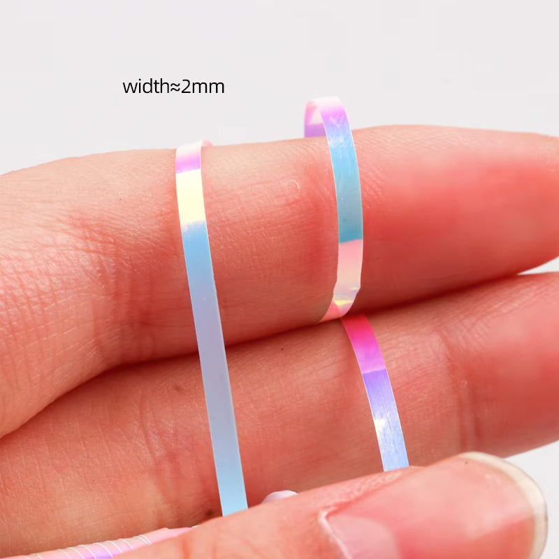 2-Millimeter-Wide Flat Flashy Polyester Film Wire Fishing Bait Fly Tying Material