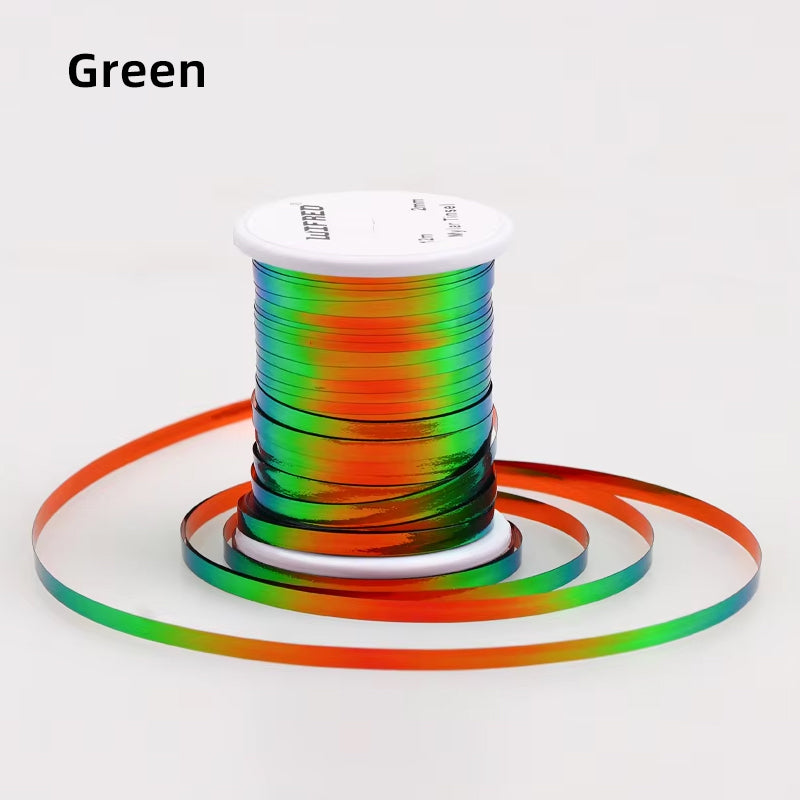 2-Millimeter-Wide Flat Flashy Polyester Film Wire Fishing Bait Fly Tying Material