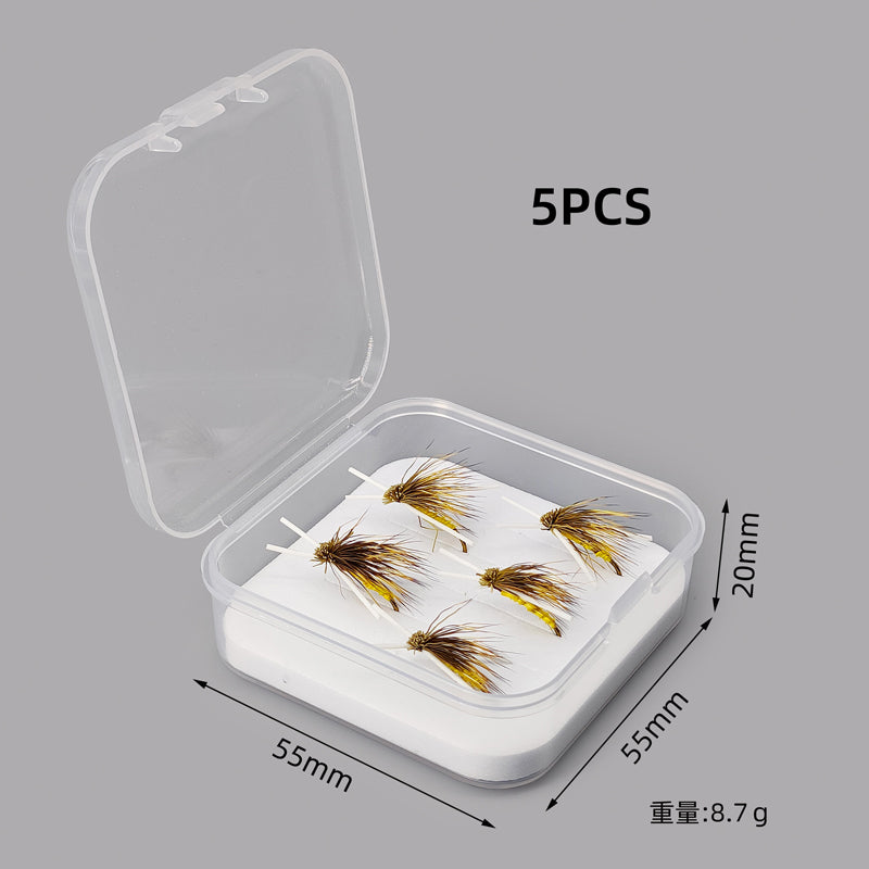 Dry Floating Hackle Fly with Silicone Legs for Trout and Tarpon Fishing Fishing Lures