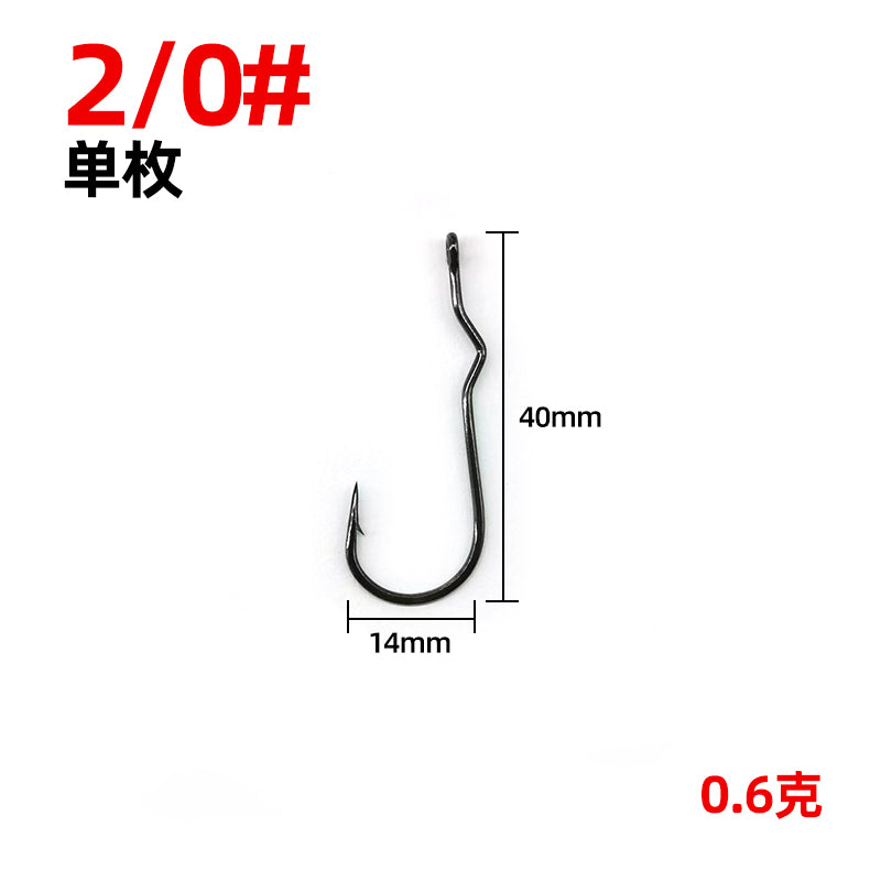 High-carbon Steel Twisted Shank Design Big Popper Hook Fly Tying Hook Fishing Accessories