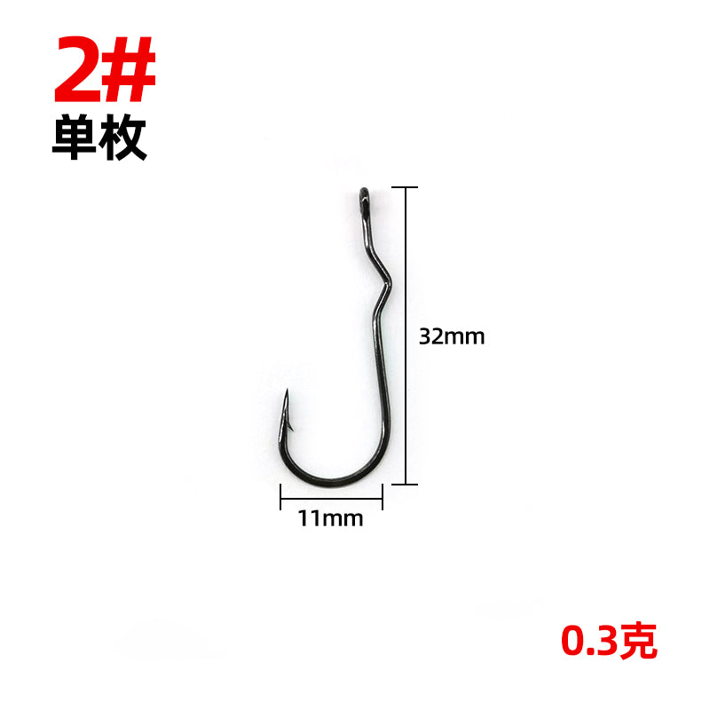 High-carbon Steel Twisted Shank Design Big Popper Hook Fly Tying Hook Fishing Accessories