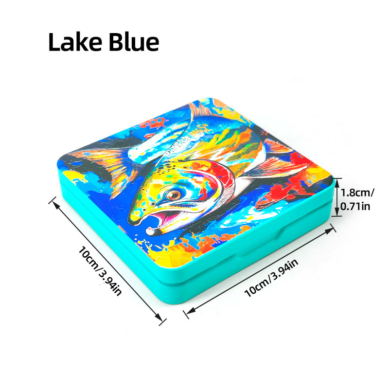 Metal Colorful Fish-shaped Pattern Bait Box for Fly Fishing Essential Fishing Tools