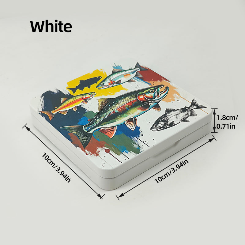 Metal Colorful Fish-shaped Pattern Bait Box for Fly Fishing Essential Fishing Tools