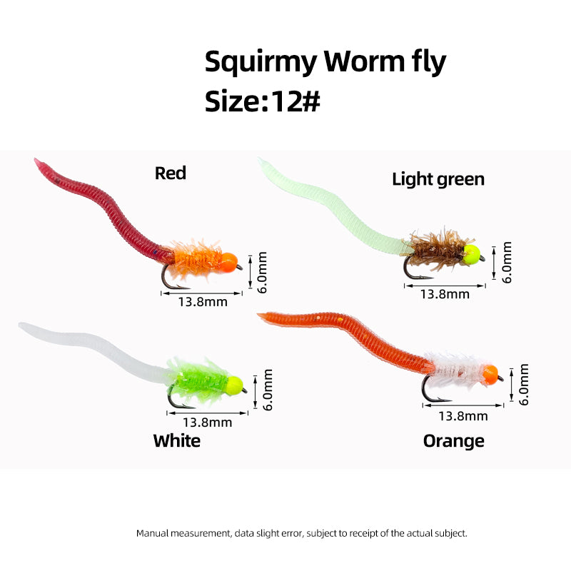 Squirmy Worm Fly Luminous Soft-Bait Trout Lure Fly Fishing Lure
