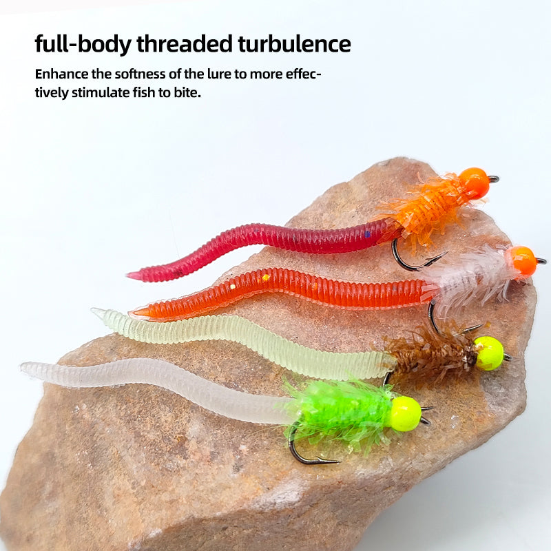 Squirmy Worm Fly Luminous Soft-Bait Trout Lure Fly Fishing Lure
