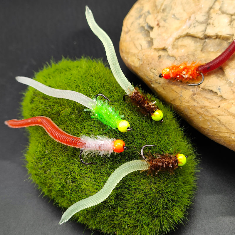 Squirmy Worm Fly Luminous Soft-Bait Trout Lure Fly Fishing Lure