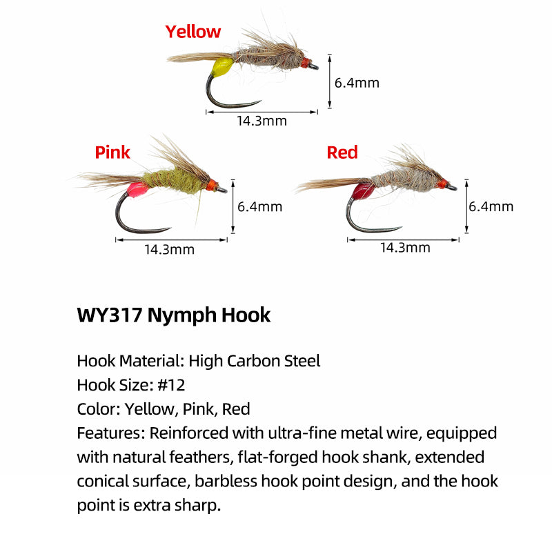 Luminous Nymph Fly Fishing Lures Hand-Tied Fly Tying Hook
